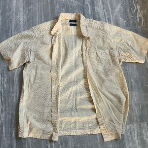 Dockers Light Yellow Textured Short Sleeve Shirt